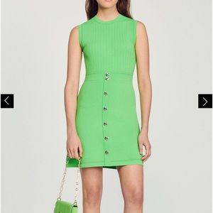 sandro worn once ! Green Short Dress with Buttons